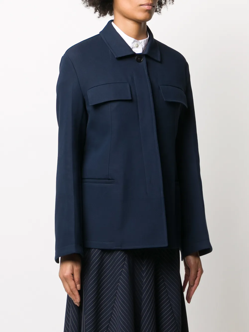 фото Jil sander рубашка строгого кроя с потайной застежкой