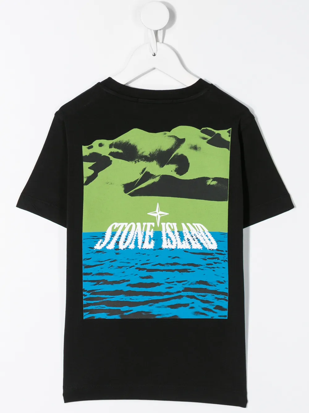 фото Stone island junior футболка с логотипом и принтом