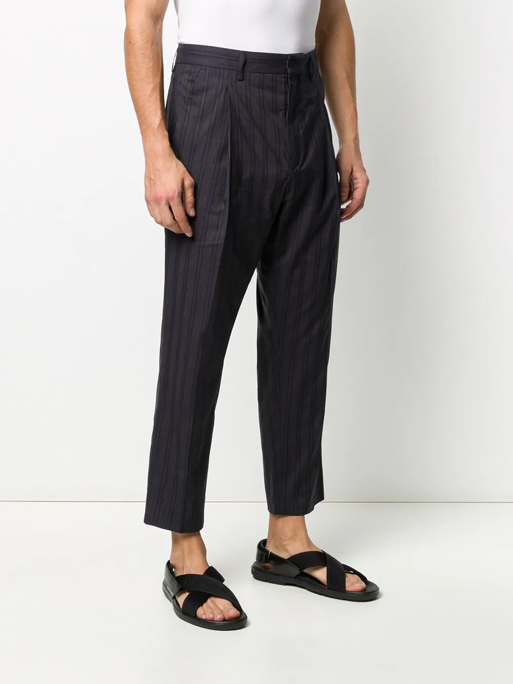 фото Ann demeulemeester grise брюки в тонкую полоску