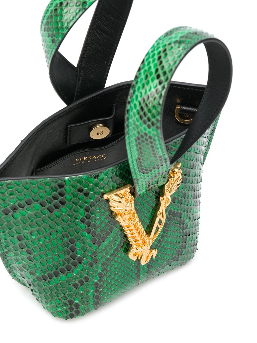 фото Versace сумка на плечо virtus с тиснением под кожу змеи