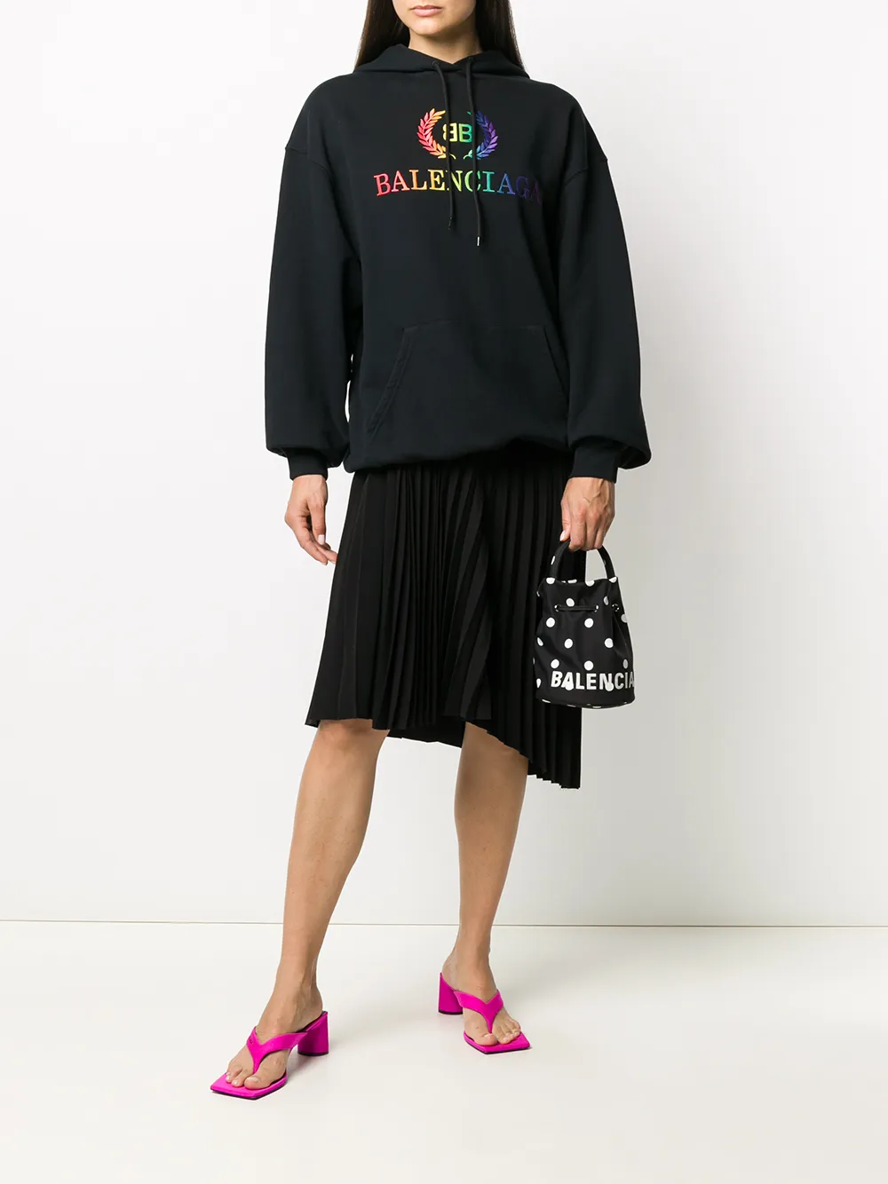 фото Balenciaga сумка-ведро в горох