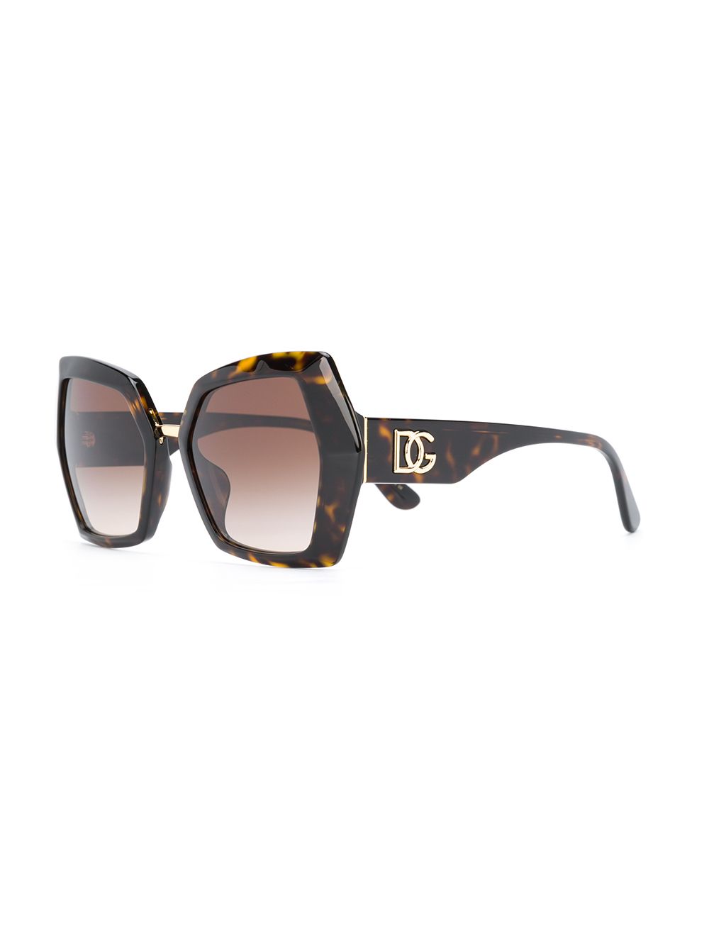 фото Dolce & gabbana eyewear солнцезащитные очки в массивной оправе с монограммой