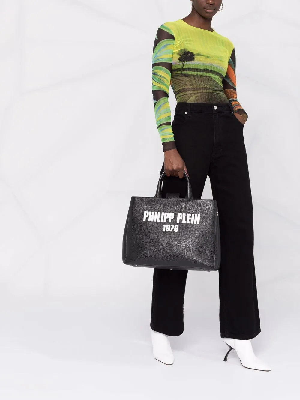 фото Philipp plein сумка-тоут с цепочкой и логотипом