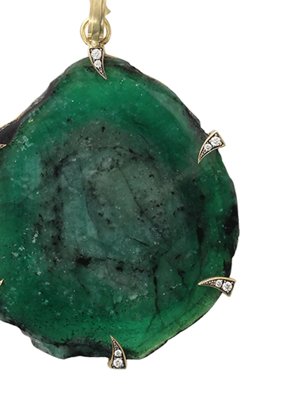 фото Sylva & cie подвеска из желтого золота с бриллиантами и изумрудом