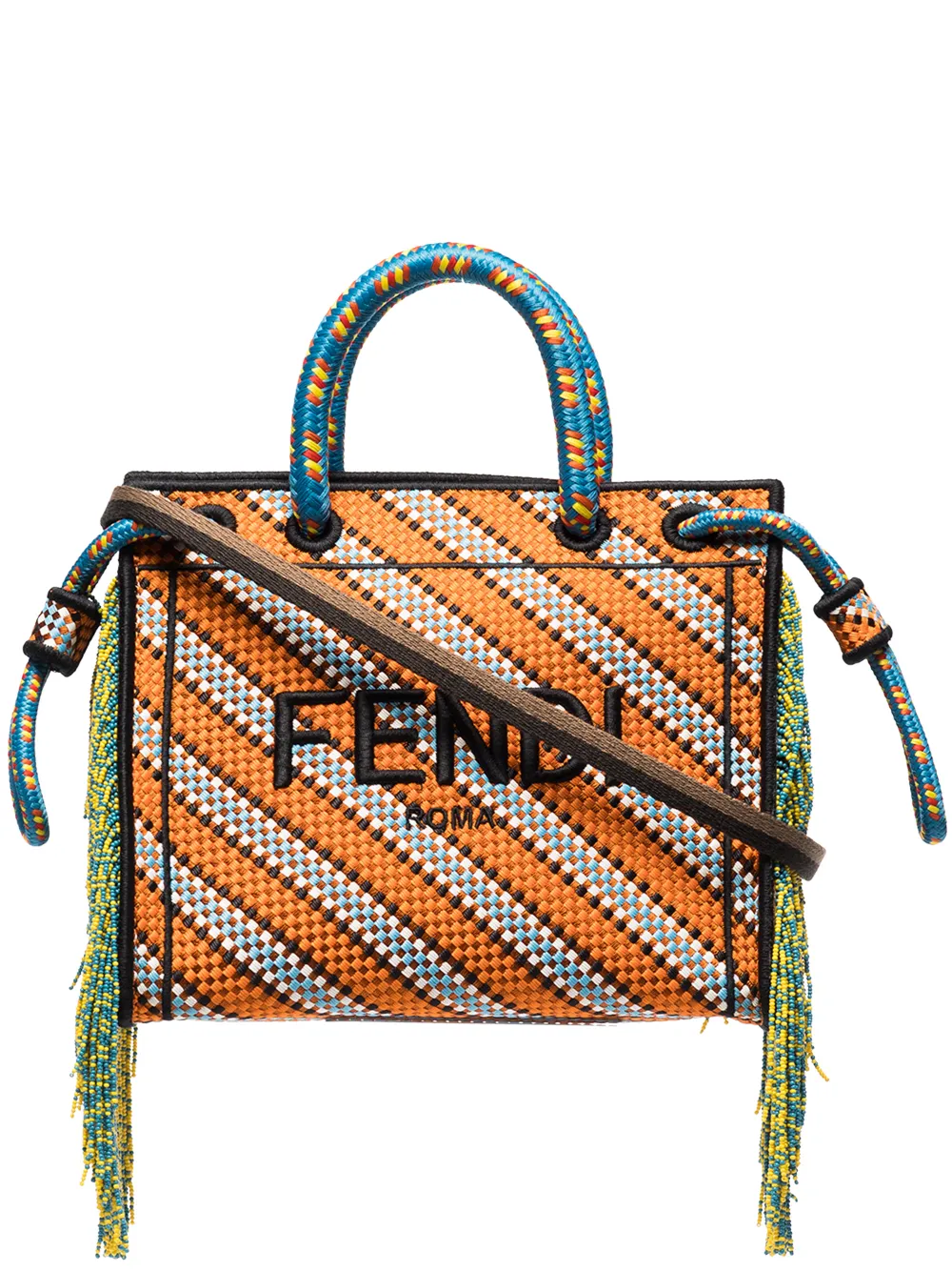 фото Fendi плетеная мини-сумка roma
