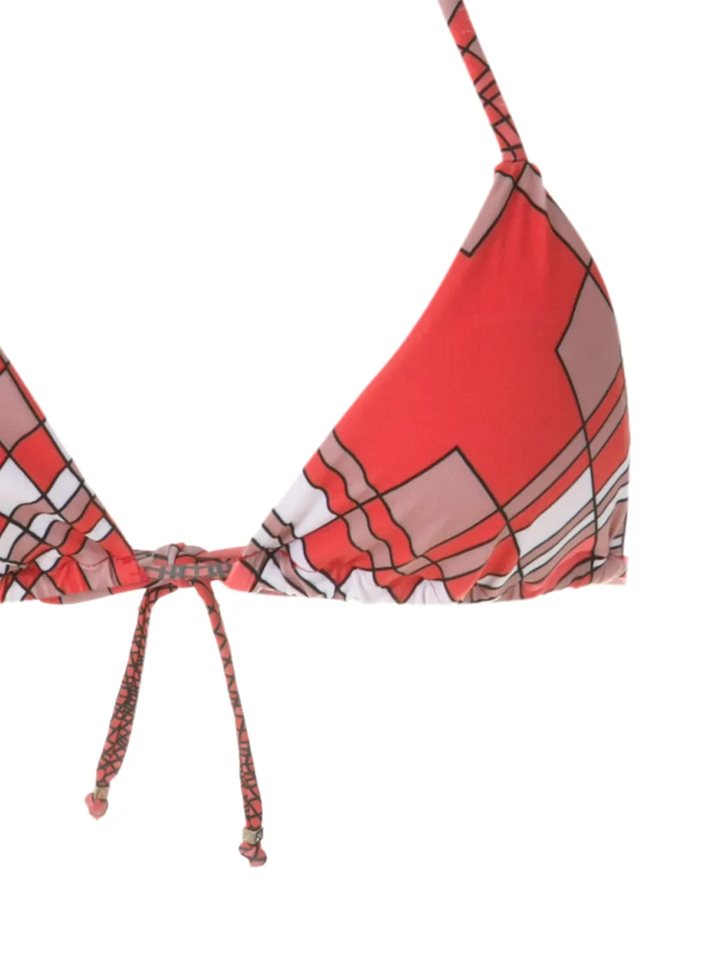 Amir Slama Geom Trico Triangle Bikini Set Red Farfetch