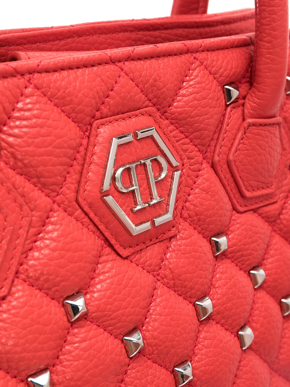 фото Philipp plein стеганая сумка-тоут с заклепками