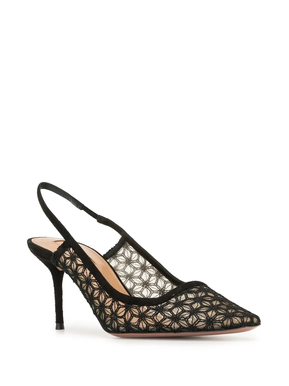 фото Aquazzura сетчатые туфли с ремешком на пятке
