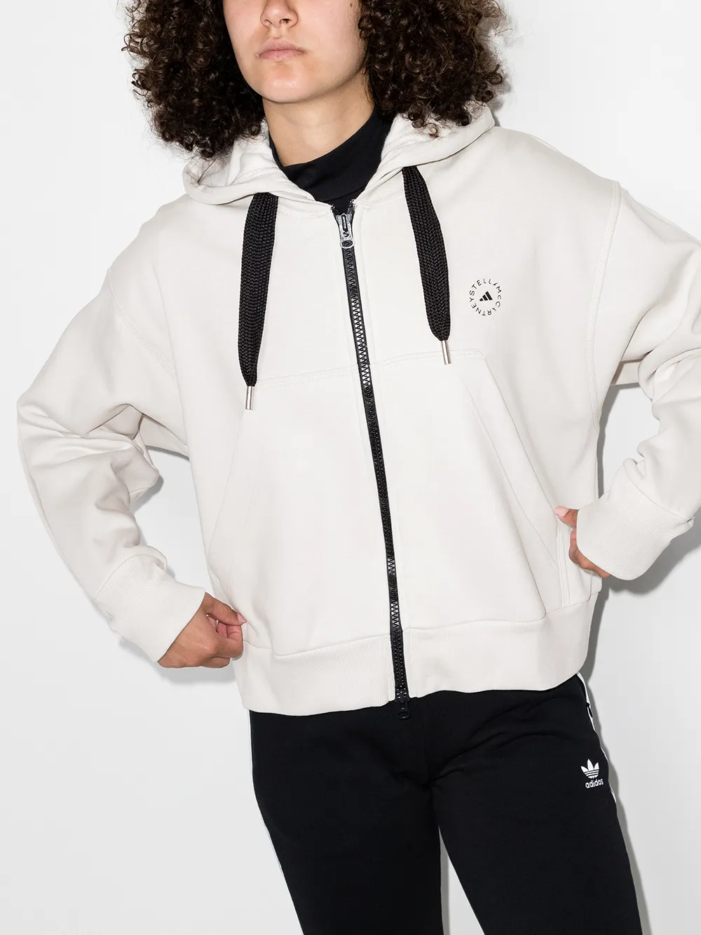 фото Adidas by stella mccartney укороченное худи оверсайз с кулиской