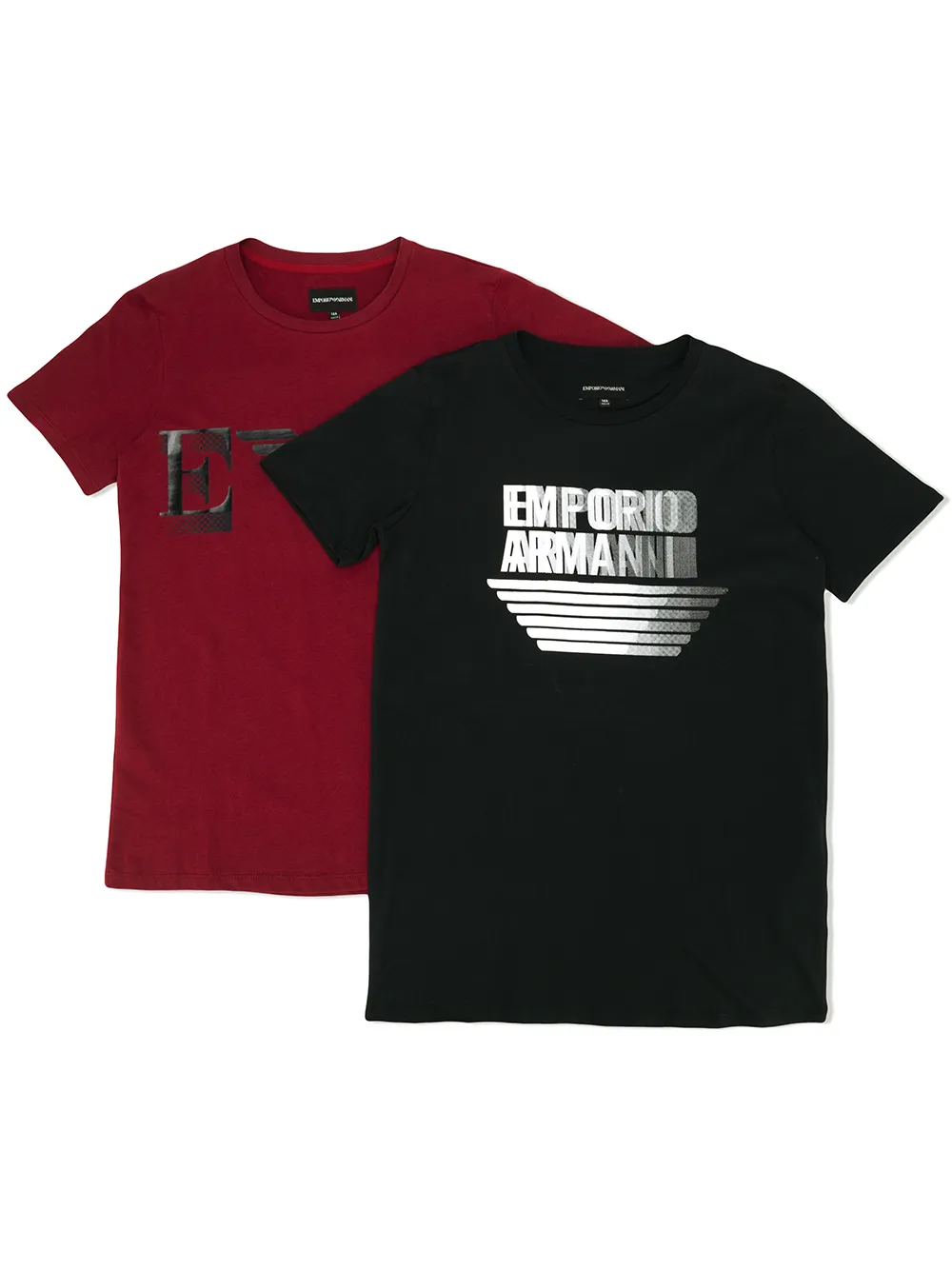 Emporio Armani Kids playera con logo estampado - Rojo