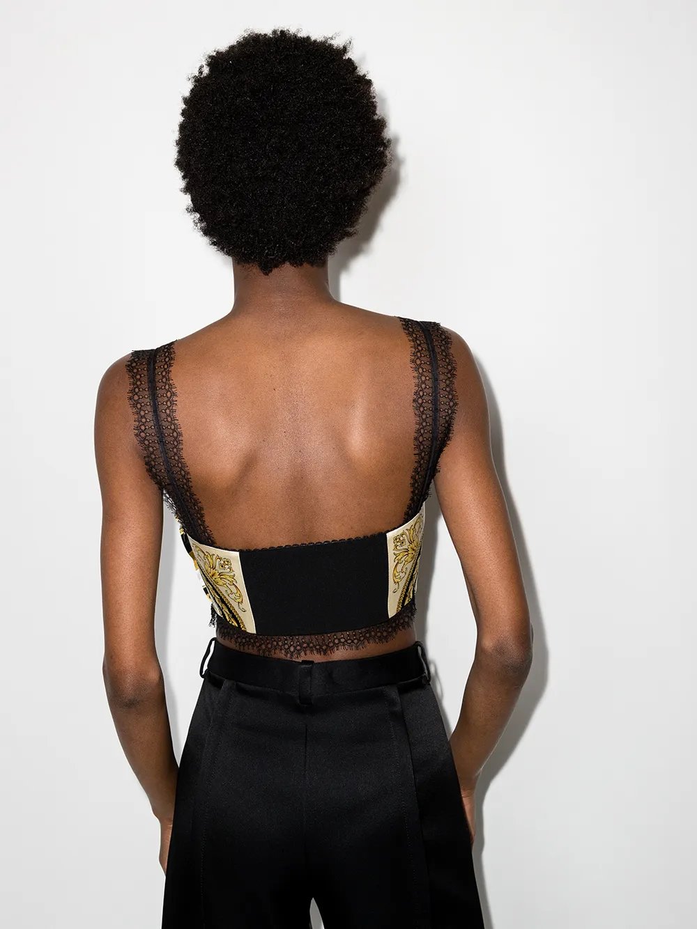 фото Versace топ-бралетт с принтом barocco mosaique