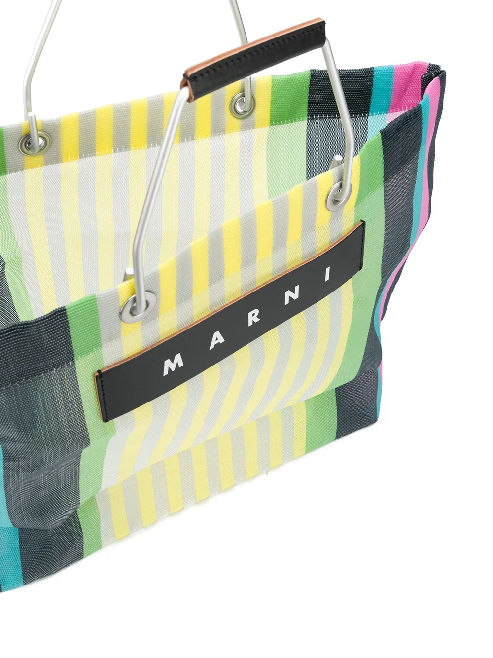 фото Marni market сумка-тоут в полоску с логотипом