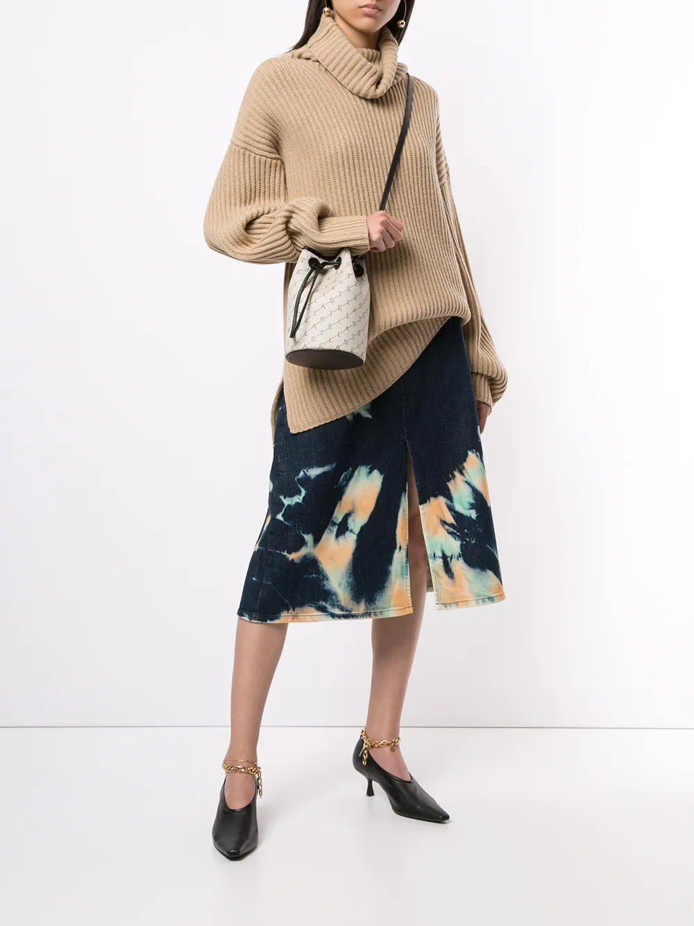 фото Stella mccartney юбка a-силуэта из вареного денима