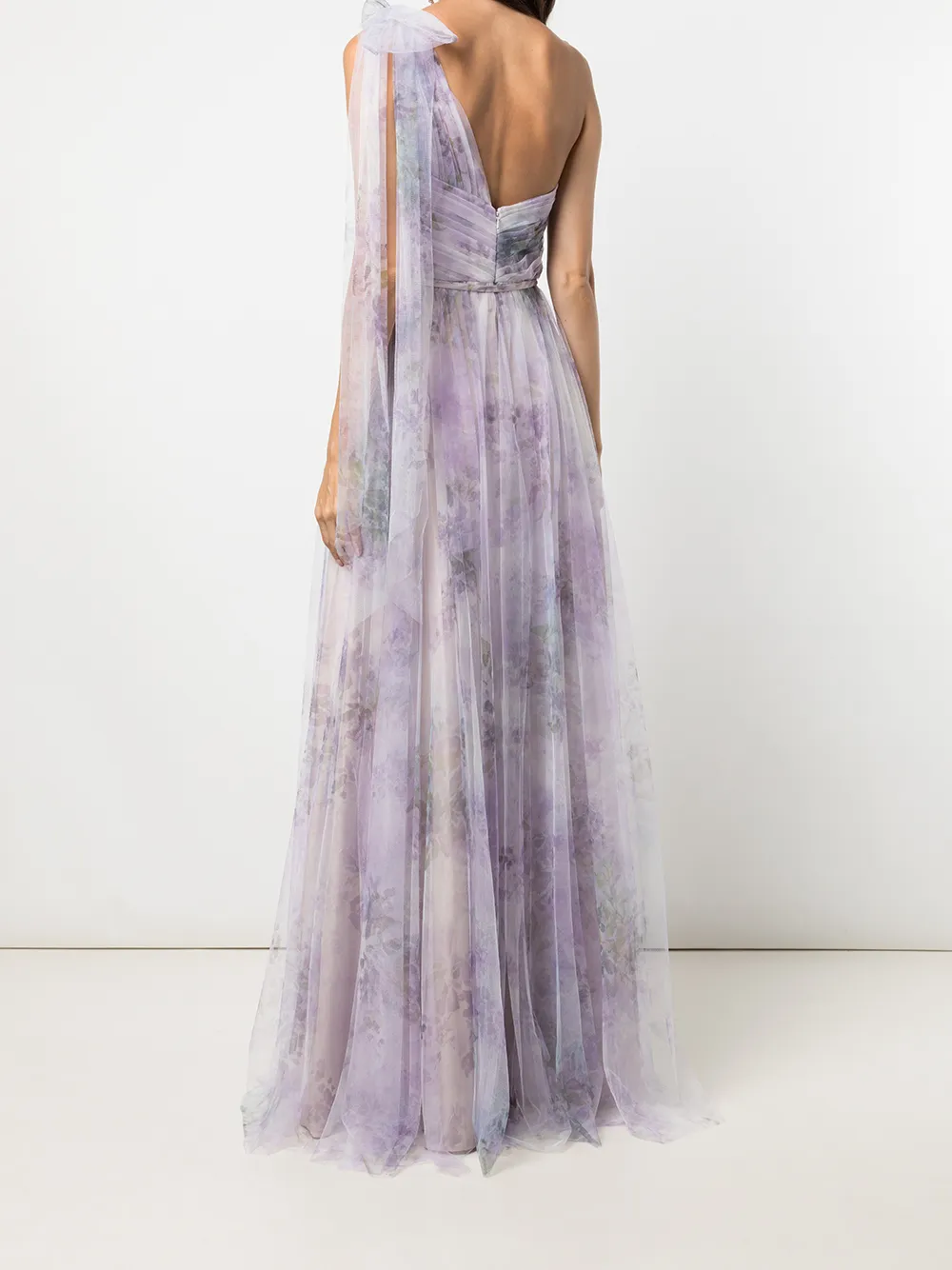 фото Marchesa notte bridesmaids платье на одно плечо с цветочным принтом