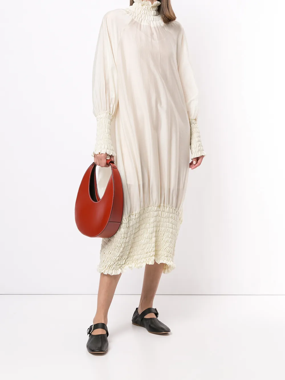 фото Peng tai платье с высоким воротником и сборками