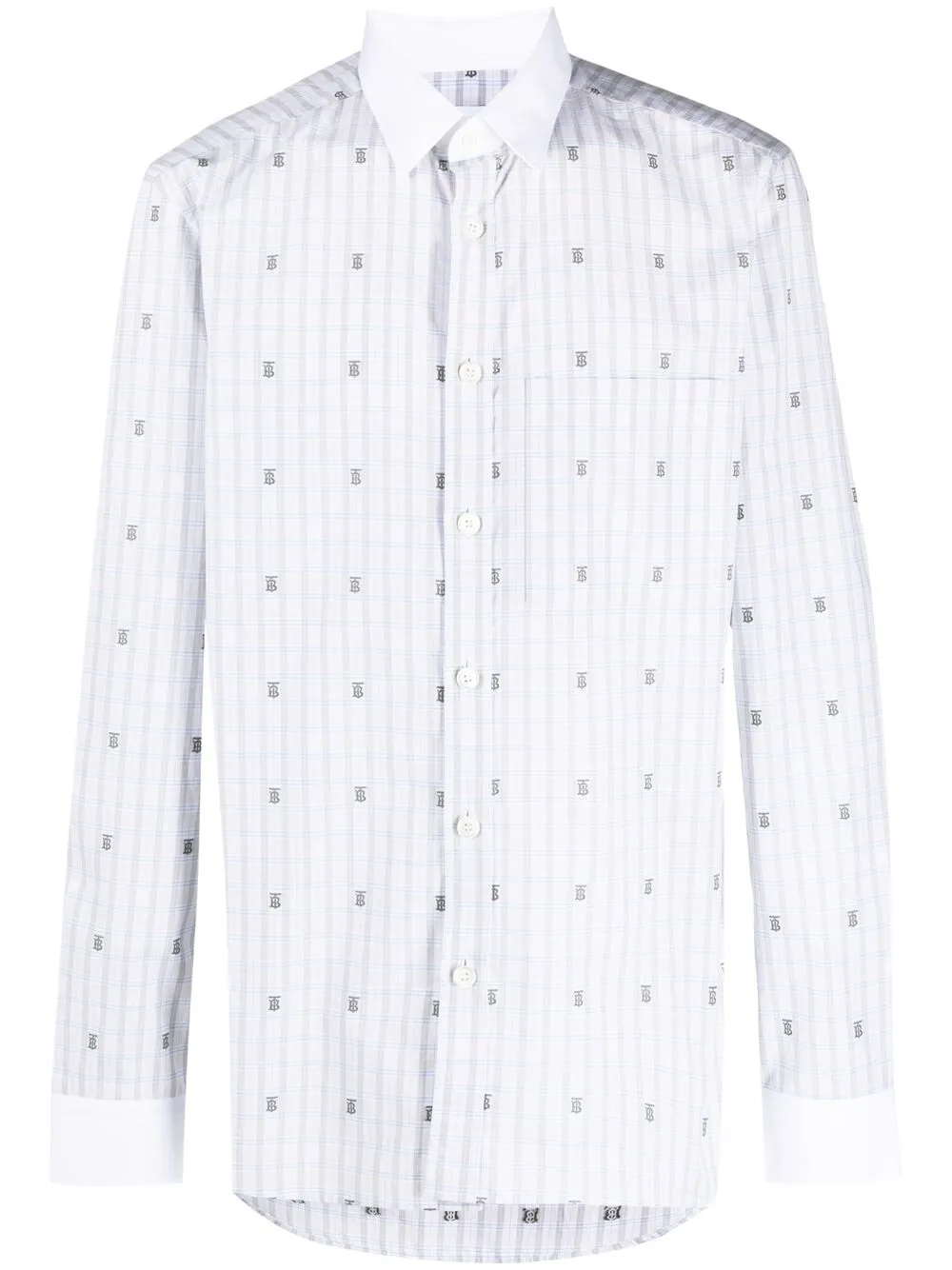 фото Burberry клетчатая рубашка с монограммой tb