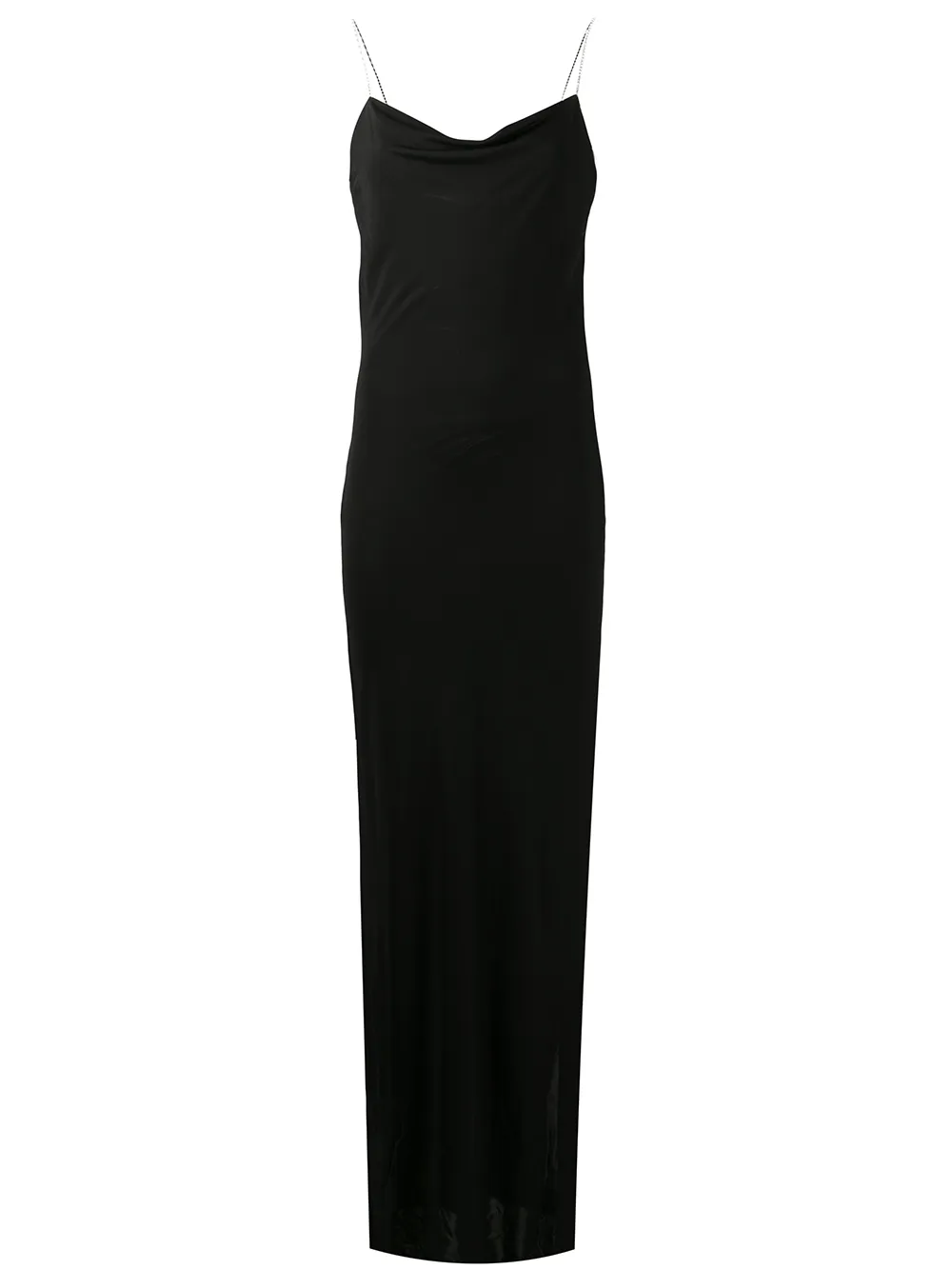 Balmain платье-комбинация с кристаллами UF06795J032