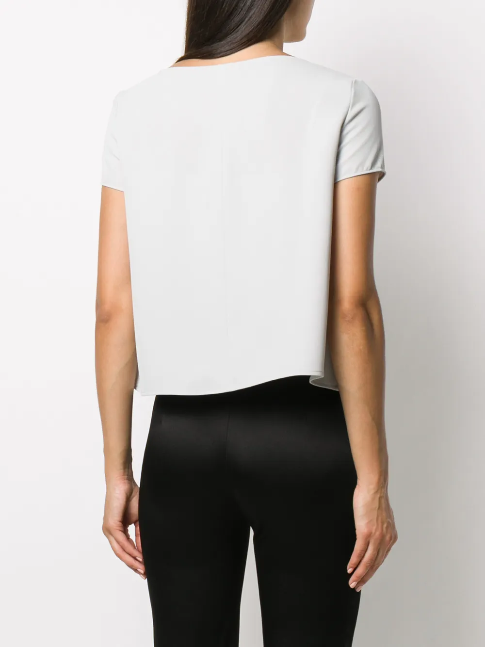 фото Emporio armani футболка с вырезом-лодочкой и заклепками