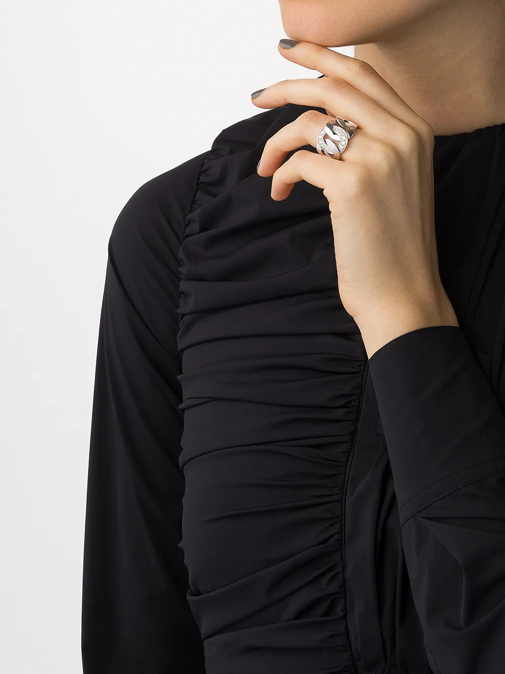 фото Leo pizzo кольцо groumette из белого золота с бриллиантами