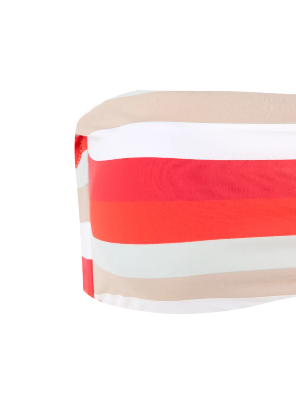 Amir Slama Frufru Striped Bandeau Bikini Set In Red Modesens