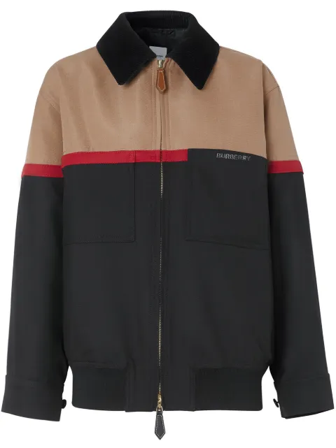 burberry 拼色哈灵顿夹克