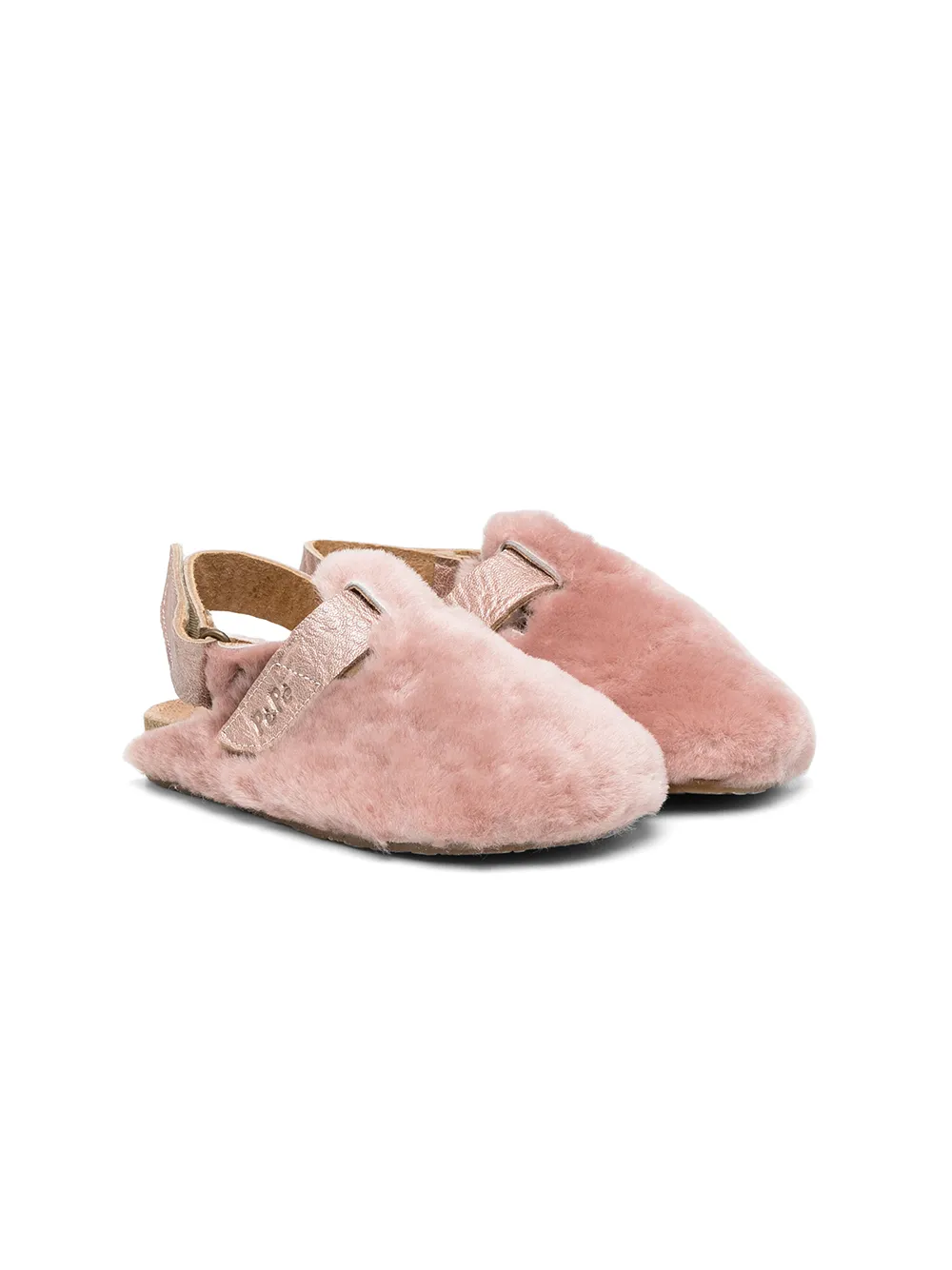 Pèpè open heel shearling slippers - Pink