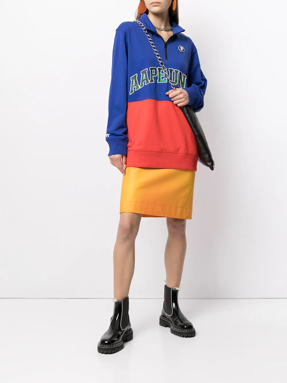 фото Aape by *a bathing ape® толстовка на молнии с надписью