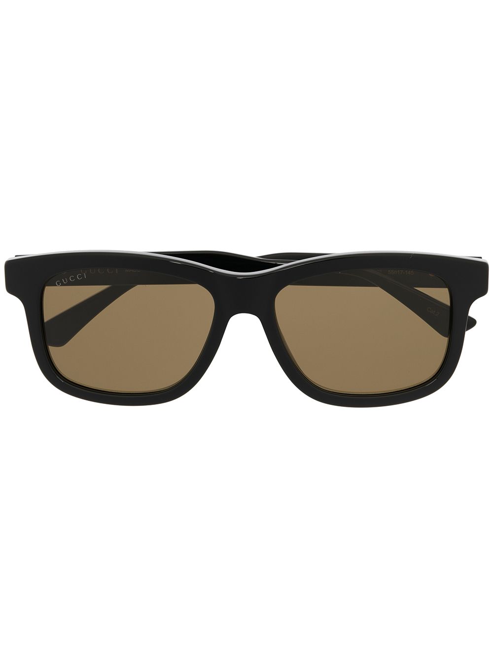 Gucci Square Frame Logo Sunglasses In Black Modesens