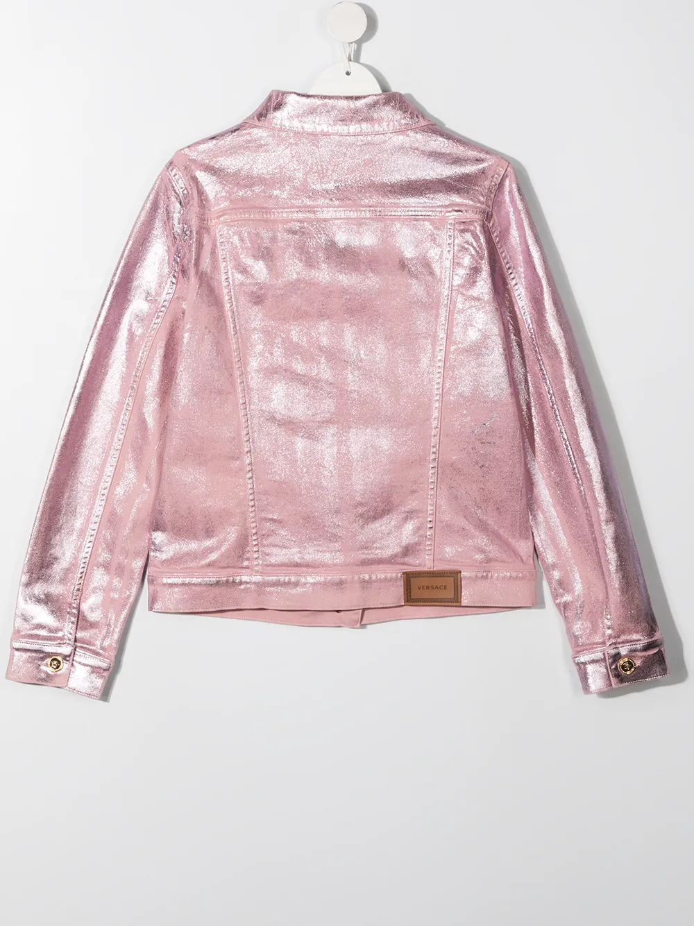 фото Young versace джинсовая куртка с эффектом металлик