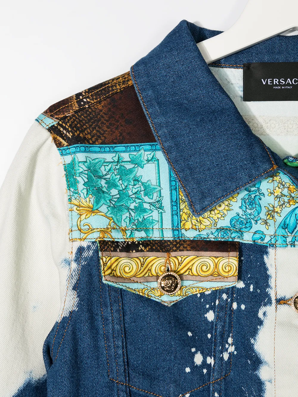 фото Young versace джинсовая куртка с выбеленным эффектом