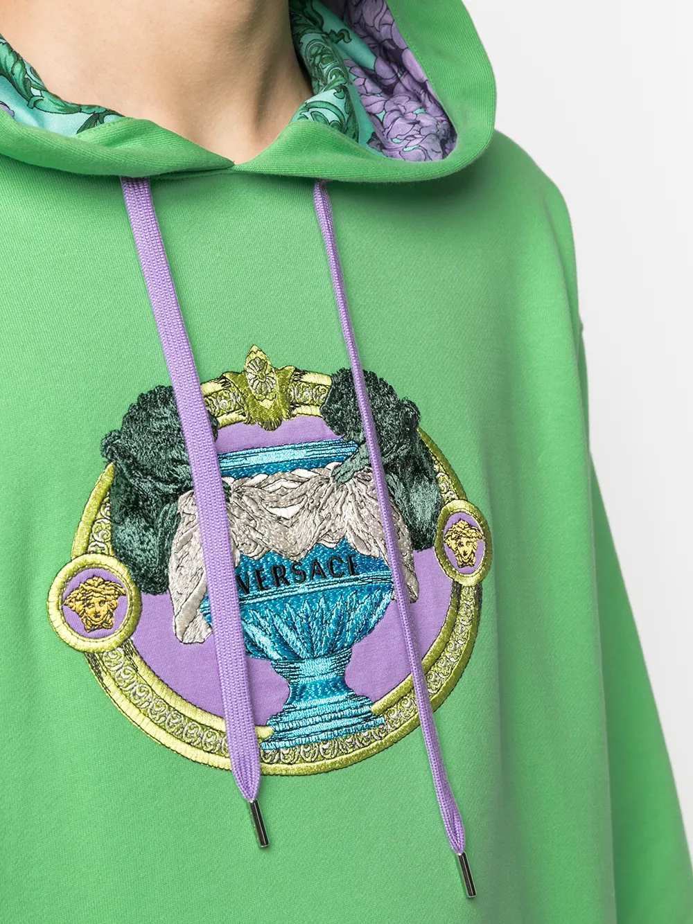 фото Versace худи с кулиской и графичным принтом