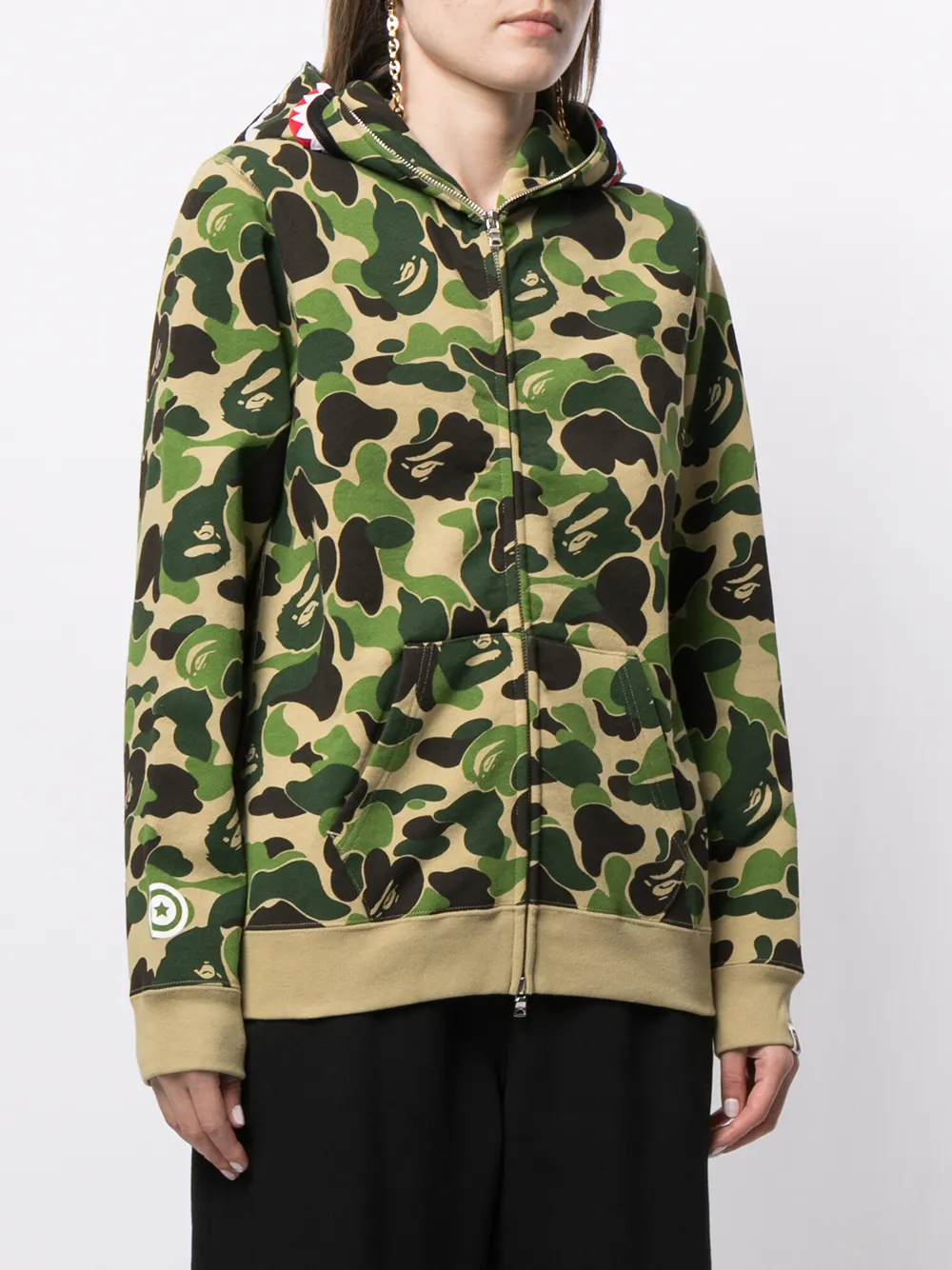 фото A bathing ape® худи на молнии с камуфляжным принтом