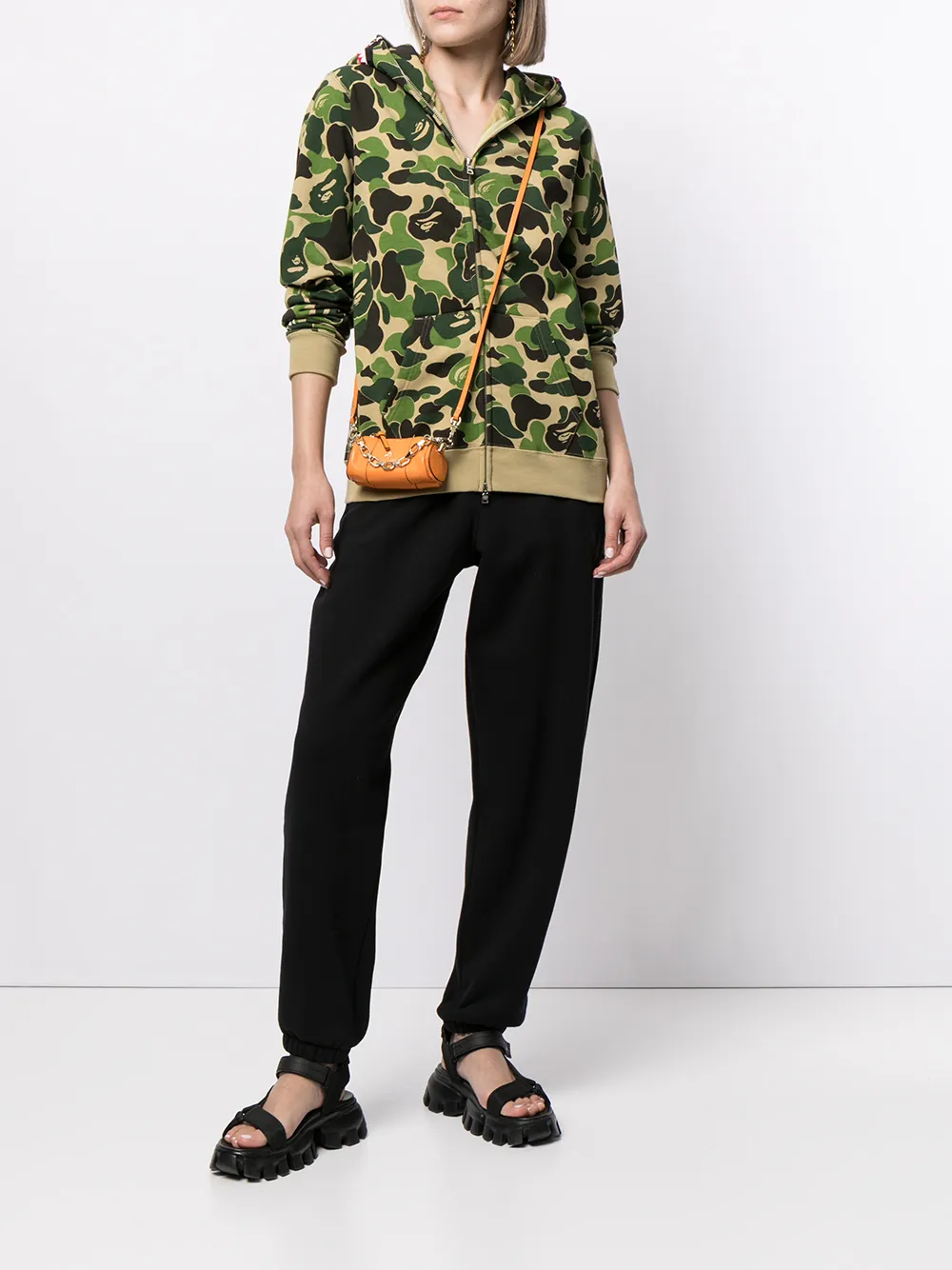 фото A bathing ape® худи на молнии с камуфляжным принтом