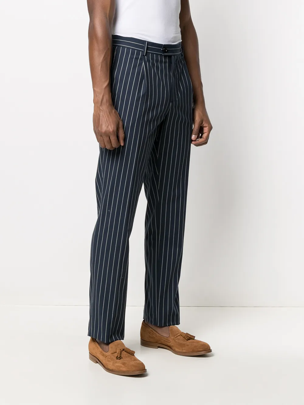 фото Brunello cucinelli строгие брюки в тонкую полоску