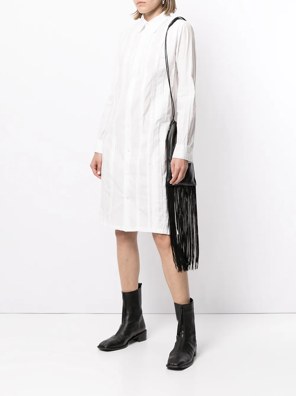 фото Yohji yamamoto pre-owned платье-рубашка со вставками