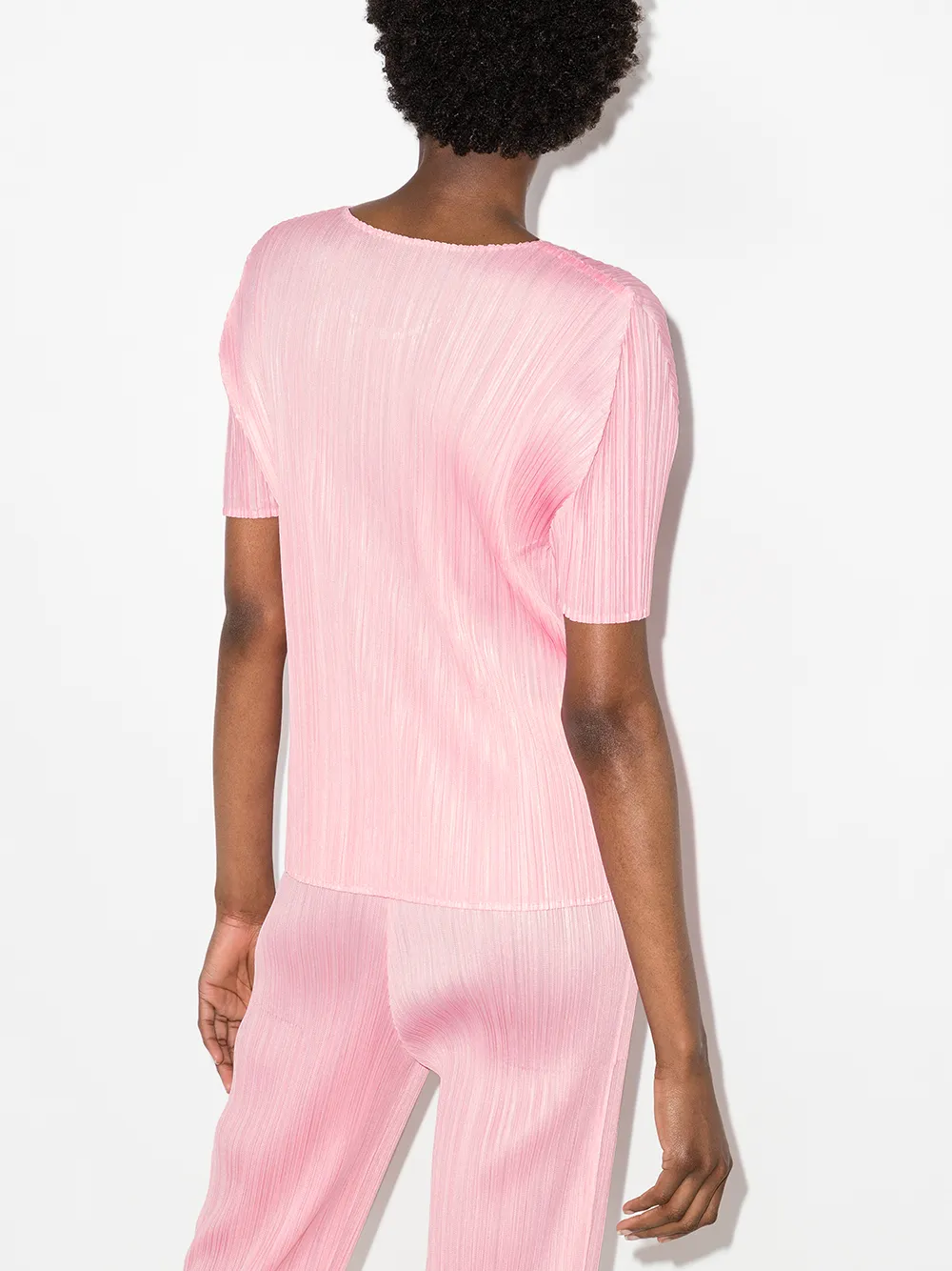 фото Pleats please issey miyake плиссированная футболка с круглым вырезом