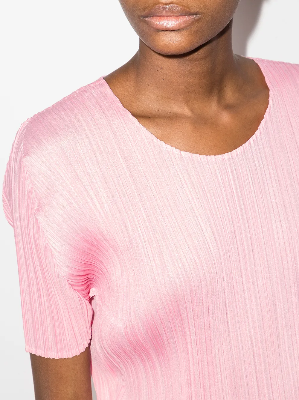 фото Pleats please issey miyake плиссированная футболка с круглым вырезом