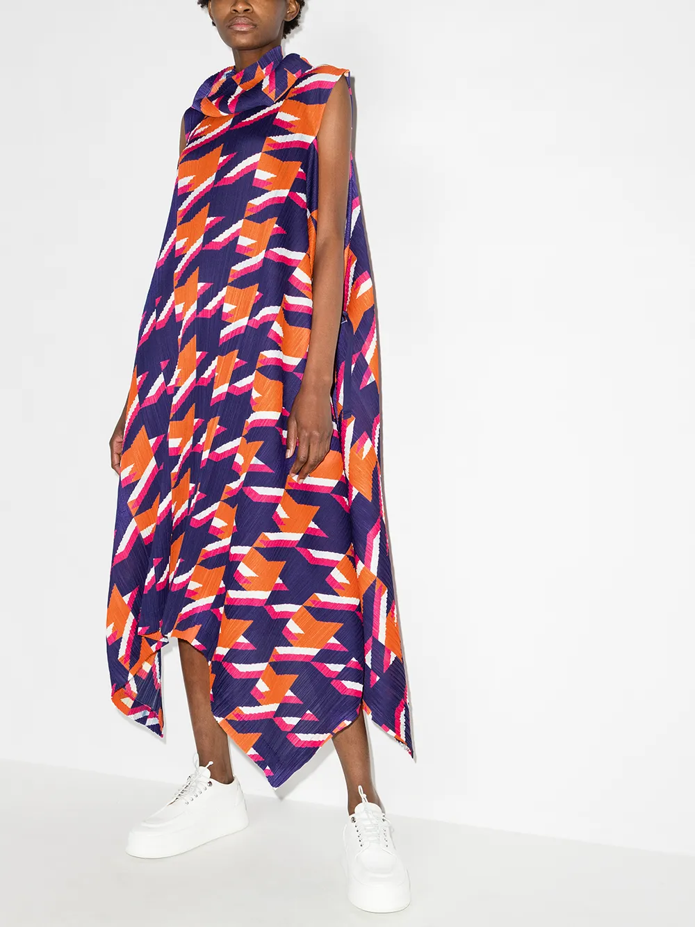 фото Pleats please issey miyake платье макси в ломаную клетку