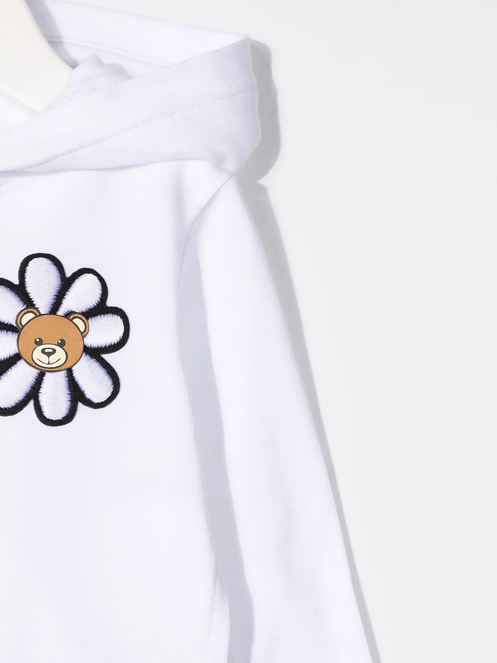 фото Moschino kids куртка на молнии с капюшоном и вышивкой