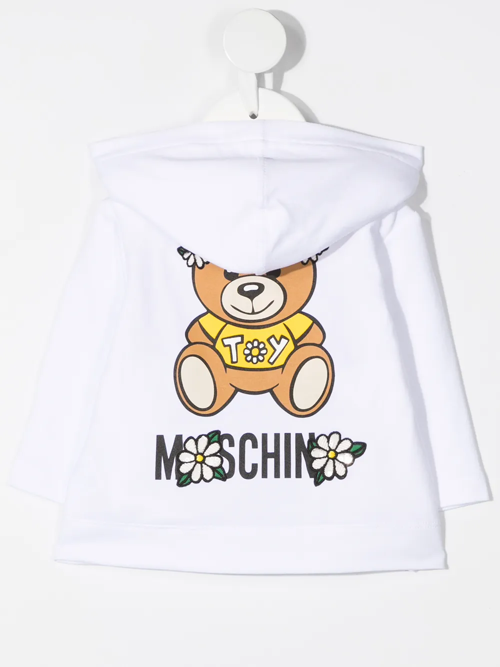 фото Moschino kids куртка на молнии с капюшоном и вышивкой