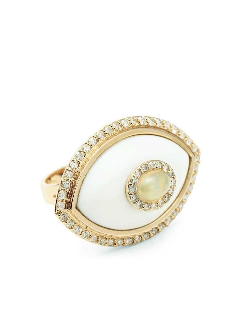 фото Marlo laz кольцо eyecon из желтого золота с бриллиантами