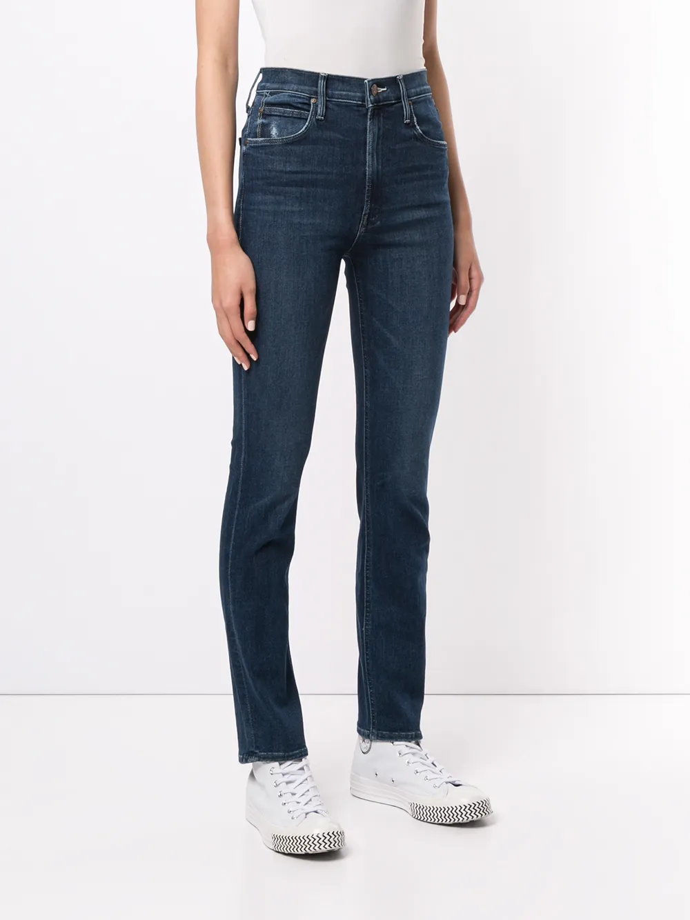 Mother The Dazzler Hover High Waisted Slim Fit Jeans In Blue ModeSens