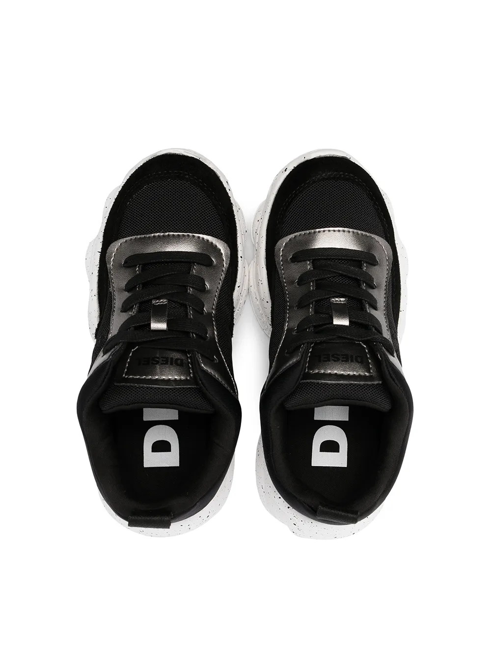 фото Diesel kids массивные кроссовки с эффектом металлик