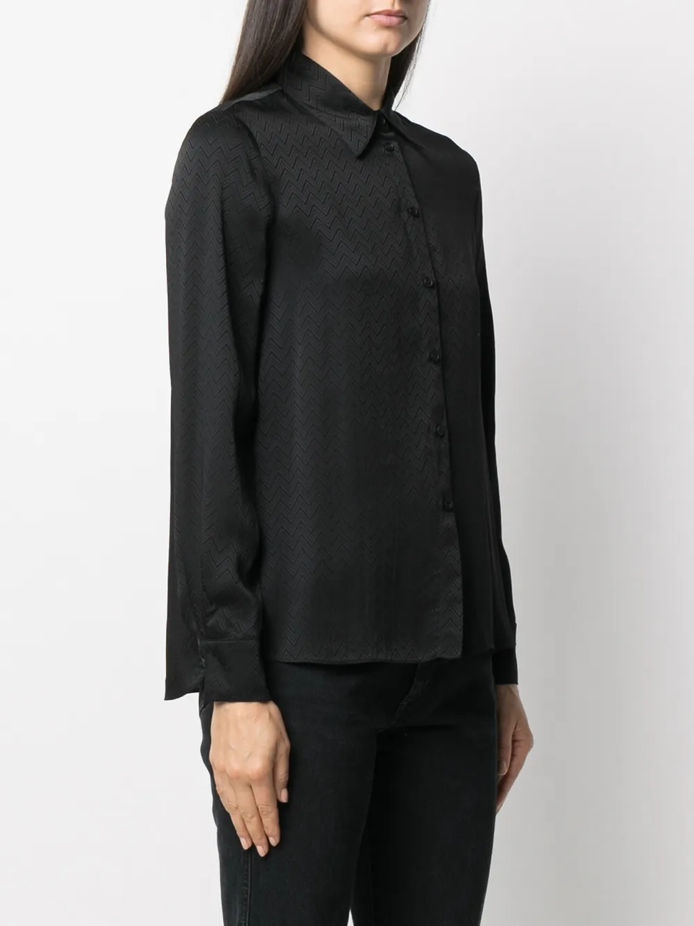 фото Pinko атласная рубашка с узором зигзаг