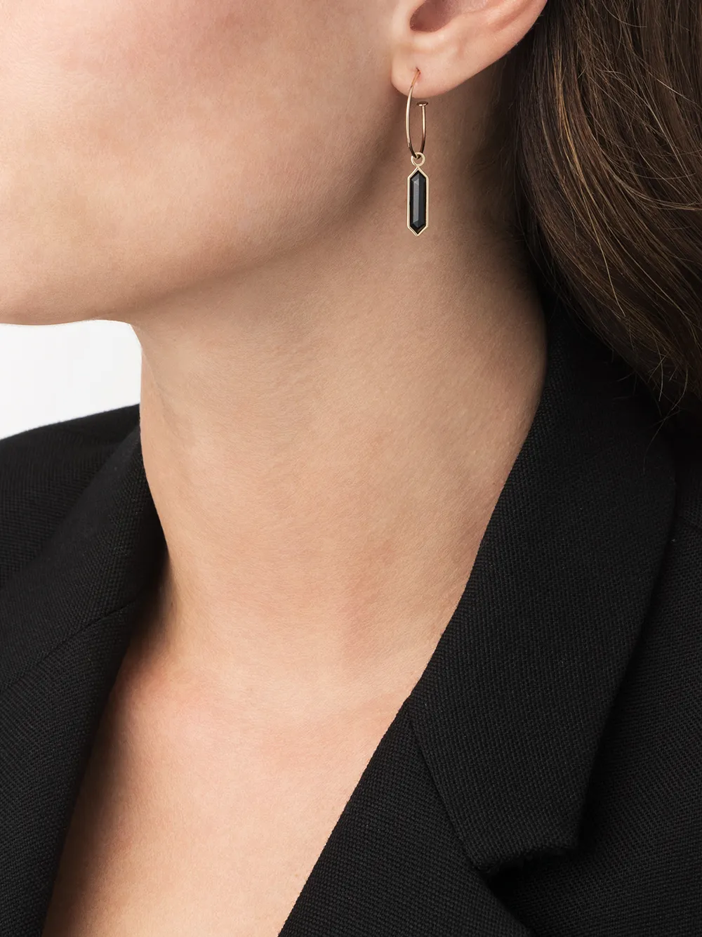 фото Metier by tom foolery серьга-кольцо hexa из желтого золота