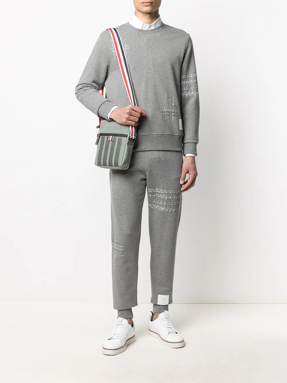 фото Thom browne сумка-мессенджер с полосками 4-bar