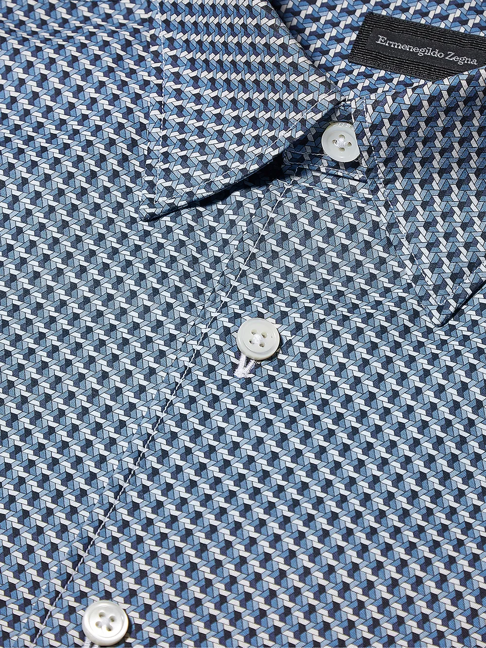фото Ermenegildo zegna рубашка с геометричным принтом
