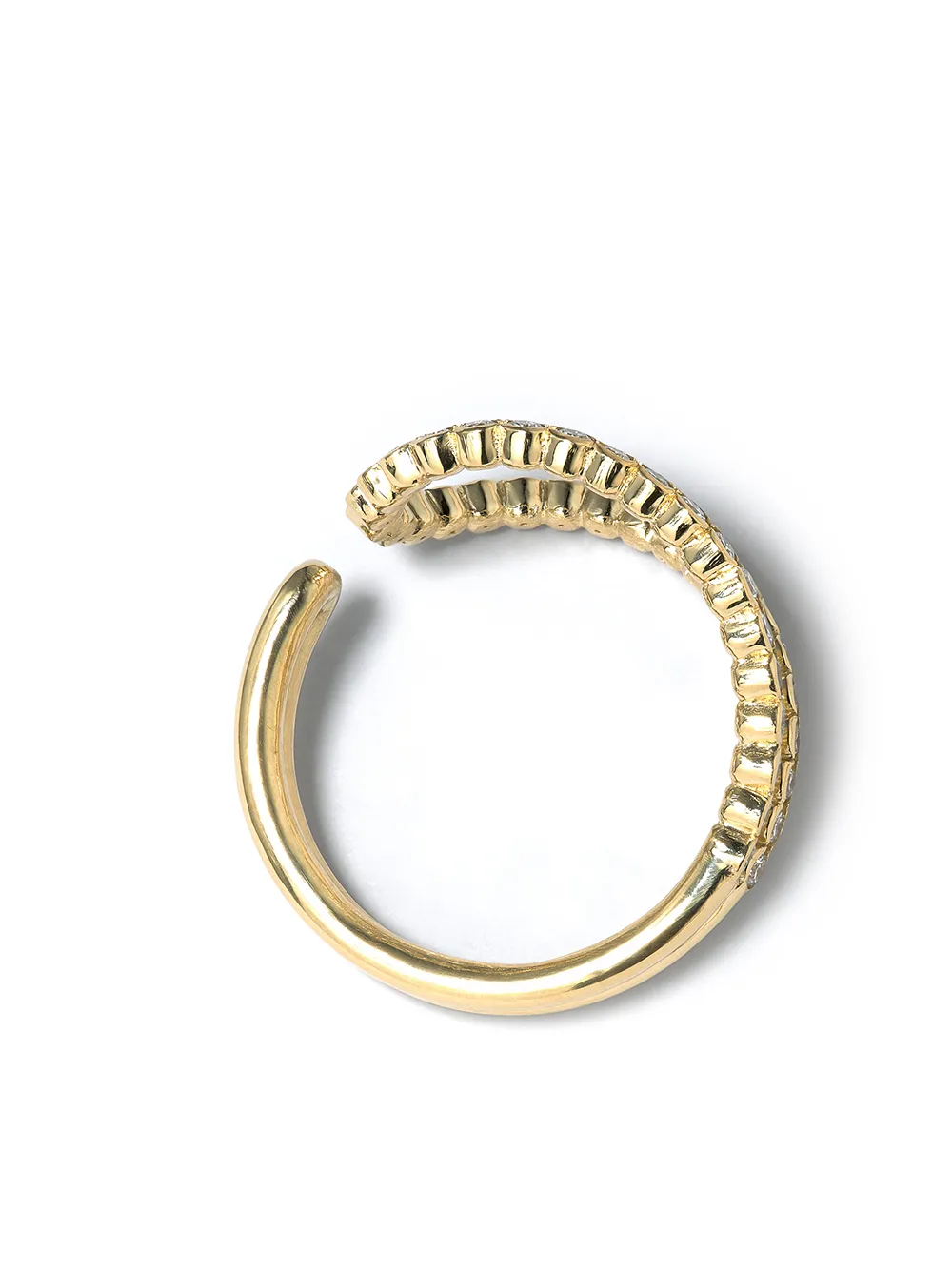 фото Kimai кольцо wave из желтого золота с бриллиантами