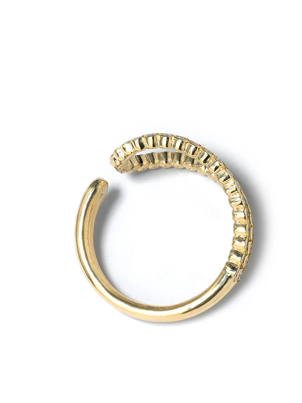 фото Kimai кольцо wave из желтого золота с бриллиантами