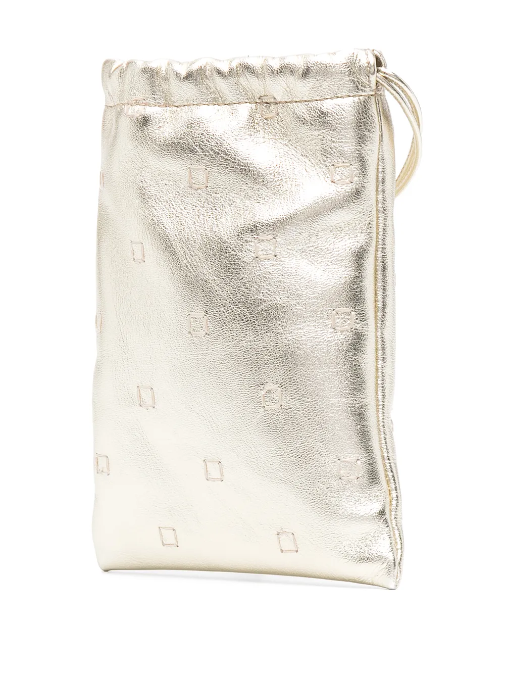 фото Moschino мини-сумка с эффектом металлик и кулиской